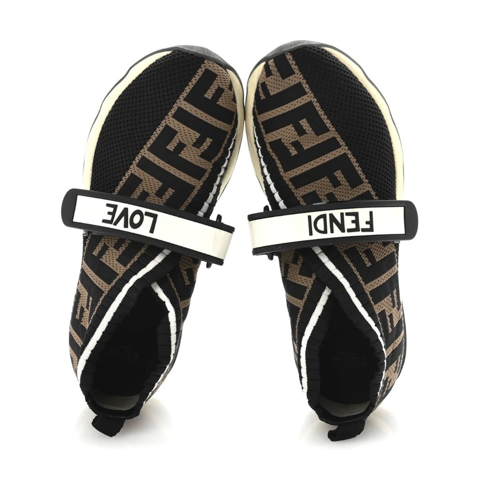 Fendi Black and Tan Logo Sneakers